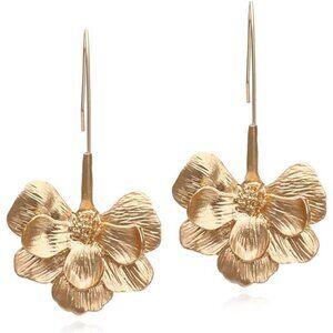 Elegant Flower Floral Stud Earrings – Lightweight, Dangle Petal Design